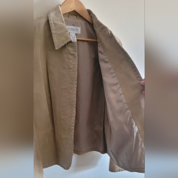 Liz Claiborne suede western paisley stitched jacket Women's XL tan blazer style - Picture 5 of 9